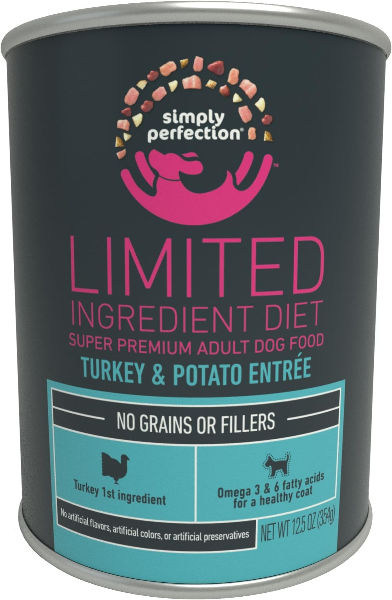 Simply Perfection Super Premium Lid Turkey And Potato Entrée Canned Dog Food 79.2Oz Case, 6 Cans