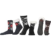 FRALOSHA Mens slippers Socks 3 Pairs Winter Warm Fuzzy Lined Non-Slip Soft Reading socks