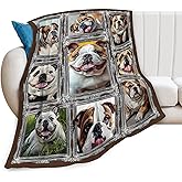 Bulldog Blanket Dog Animal Lover Throw Blankets Gifts for Girls Boys Kids Soft Cozy Fleece Plush for Couch Sofa Bed 50"x40"