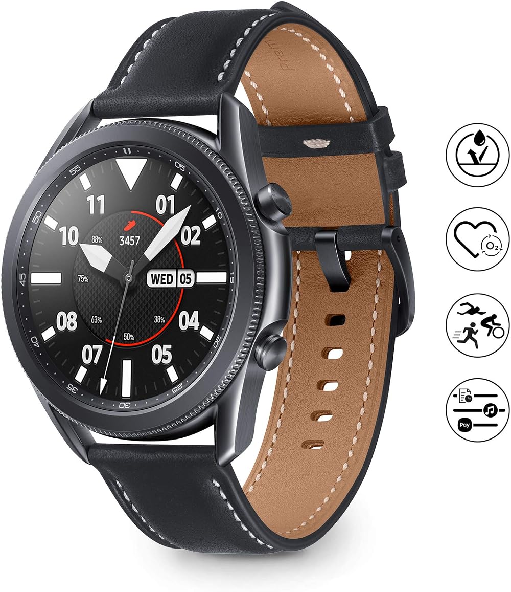 Samsung Galaxy Watch 3 45mm Smartwatch Mystic Black Bluetooth Renewed