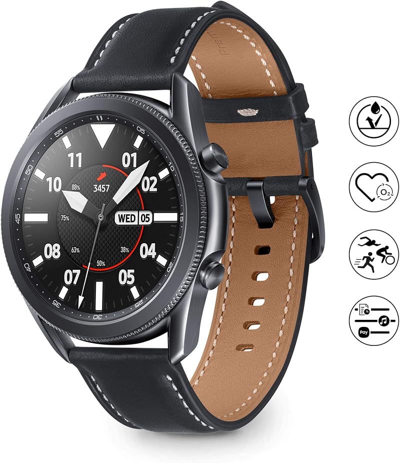 Samsung Galaxy Watch 3 45mm Smartwatch Mystic Black Bluetooth Renewed