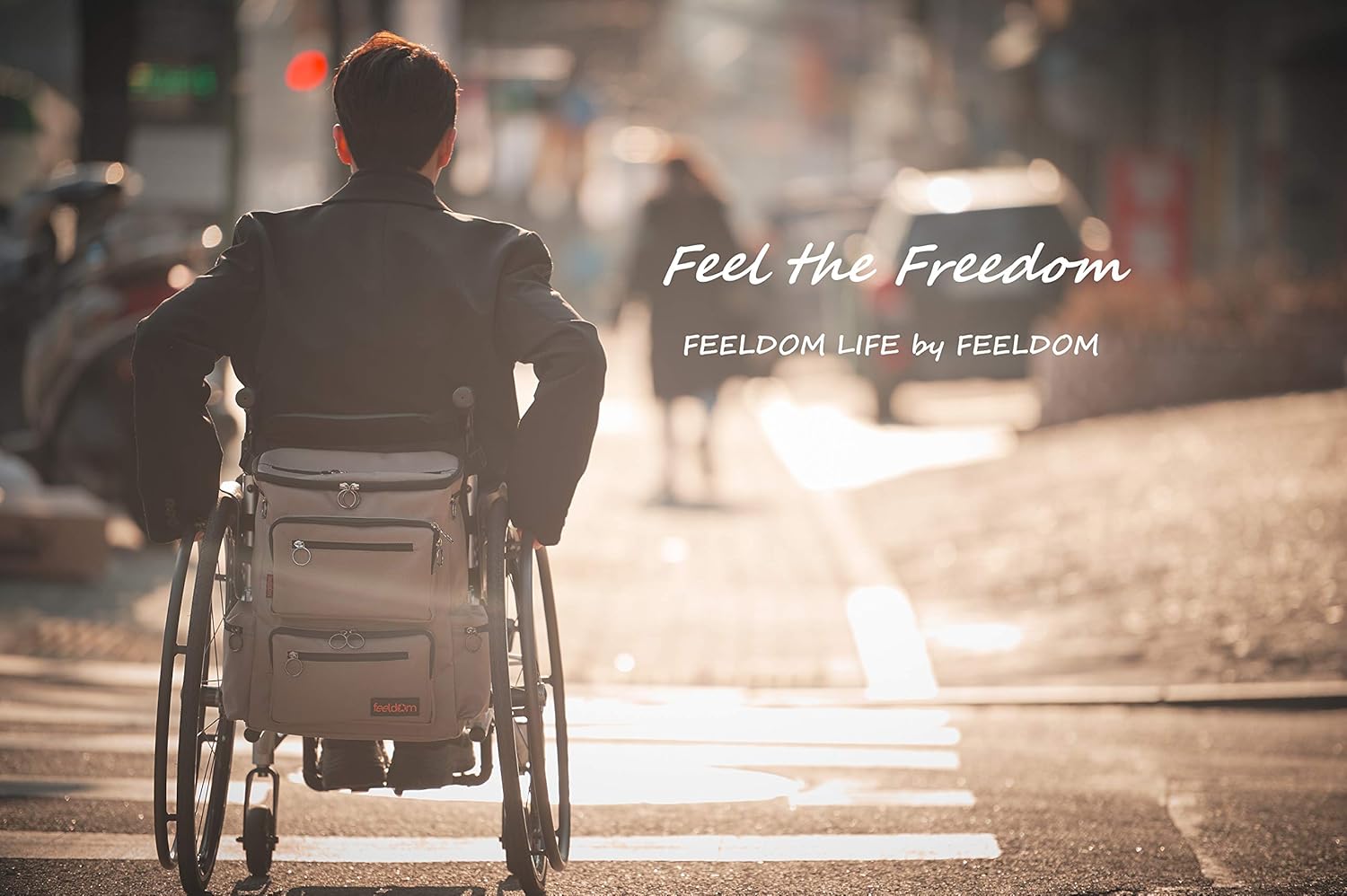 FEELDOM Wheelchair Backpack, Scooter Backpack, Bag - Medium, Navy - Water Resistant, Extra Storage Space, Durable, Premium Quality, Mobility Gear, Modern Chic Design, EZ Access: Health & Personal Care