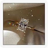 MoiuVieg 1ct/2ct/3ct Engagement Rings 925 Sterling Silver 14K Gold Plated Moissanite/Cubic Zirconia CZ Wedding Promise Rings for Her Wedding Bands for Women Size 5-9 Christmas Valentine's Day