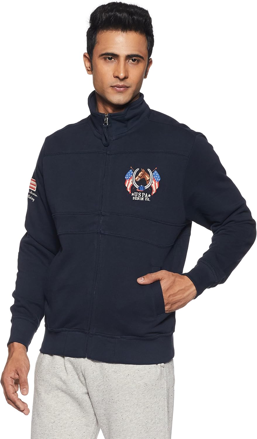 Buy US Polo Association Men's Cotton Sweatshirt (8907538634641_UDSS0004_3XLFS_Navy) at Amazon.in