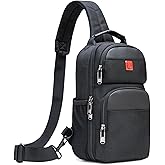 WHBIMGOOO Crossbody Bag Men - Small Travel Sling Bag, Backpack Shoulder Bag | Water-Resistant Hiking Daypack, Adjustable Straps Chest Backpack