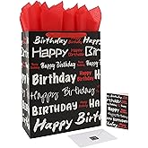 16.5" Extra Large Rose Green Gift Bag Set With Handles, Greeting - View #7