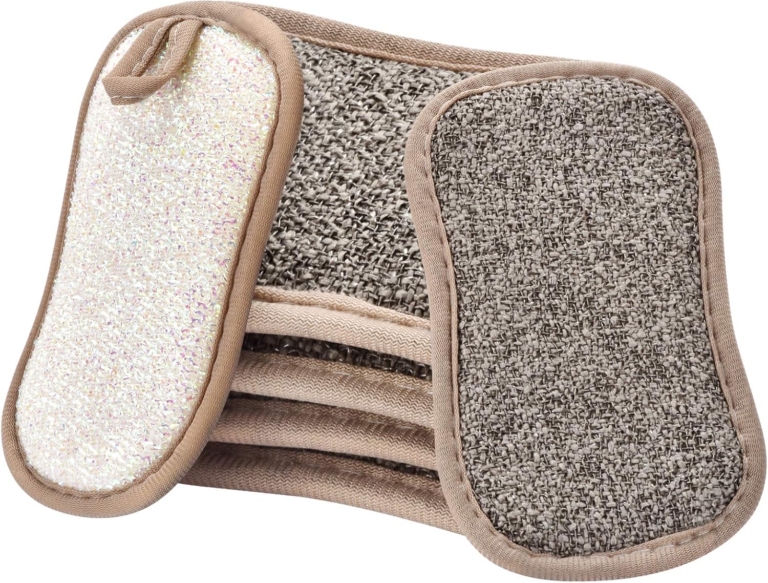 6PCS OstWony Double-Side Double-Effect Kitchen Scrub Sponges, 3.6X6.5 inch, Multi-Purpose Dish Sponges Brush, Reusable Household Cleaning Cloth with Strong Detergency, Effortless Cleaning Pots and Pan: Kitchen & Dining