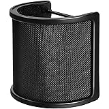 Pop Filter,PEMOTech [Upgraded Three Layers] Metal Mesh & Foam & Etamine Layer Microphone Windscreen Cover Handheld Mic Shield