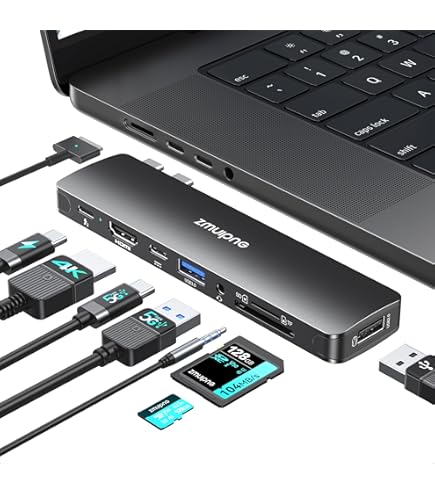 MacBook Air + Multiportアダプタ Amazon.com: USB-C 6-in-2 Multiport Hub Adapter MacBook Compatible