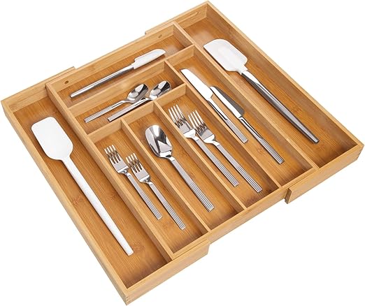 Amazon Com Interdesign Formbu Expandable Bamboo Cutlery Drawer