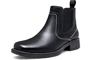 Jousen Chelsea Boots Men Square Toe Ankle Mens Dress Boots Casual Slip On Boots for Men