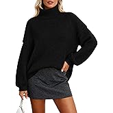 PRETTYGARDEN Oversized Sweaters for Women Fall Clothes 2026 Long Sleeve Mock Neck Tops Chunky Knit Pullover Winter Clothing