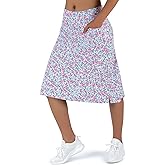 Women's Midi Length Skorts Skirts with 3 Pockets Modest Skirts Women's 24" Knee Length Skort