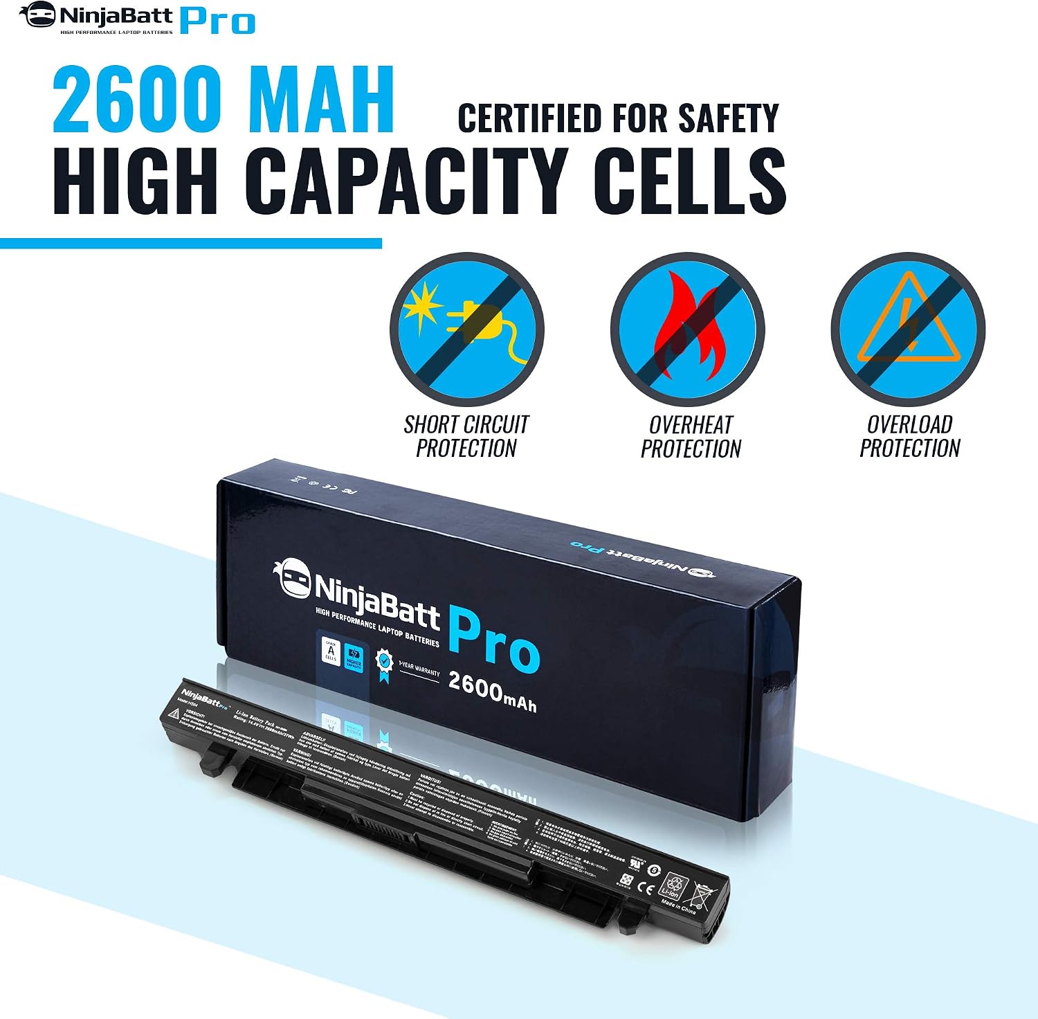 NinjaBatt Pro Battery for ASUS A41-X550A A41-X550 F550 F450 X550 R510C A550 K550 P550 X550C X550DP X450 A550L X550J R510 - Image 5