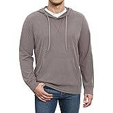 Susclude Men's Hooded Sweaters Long Sleeve Knitted Pullover Sweater Basic Casual Comfy Hoodies for Men with Kanga Pocket