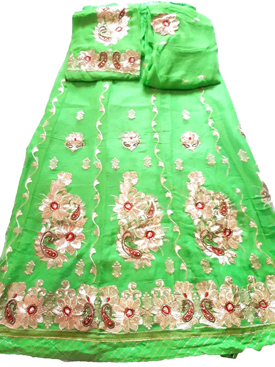 green rajputi dress