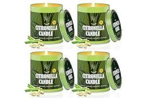 C CACALOM 36oz Citronella Candles Outdoor Set, 4Pack Jar Candle for Patio Camping Backyard Picnic, Scented Candle Gifts Set for Men Women, Bug Non Toxic Mosquito Candles Repellent Garden Decor Camping Essential