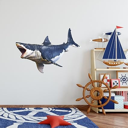 Amazon Com 48 Megalodon 2 Huge Shark Wall Decal Sticker