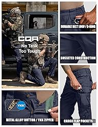 CQR Men's Tactical Pants, Water Resistant Ripstop