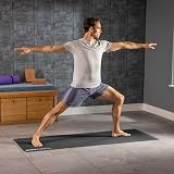 Core Balance TPE Gymnastics & Pilates Mat 183x65x0.6cm Jet Black Carry Strap view 2