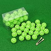 26 Pack Practice Golf Balls, 41mm Hollow Airflow Plastic Golf Balls with Golf Tees, for Indoor Outdoor Driving Range Backyard Swing Practice