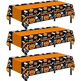 Childom 3 Pack Halloween Tablecloth Rectangle Table,Halloween Decorations | 54x108 Inch Disposable Plastic Table Cover for Rectangle,Halloween Table Cloth for Home Indoor Birthday Halloween Party Decor