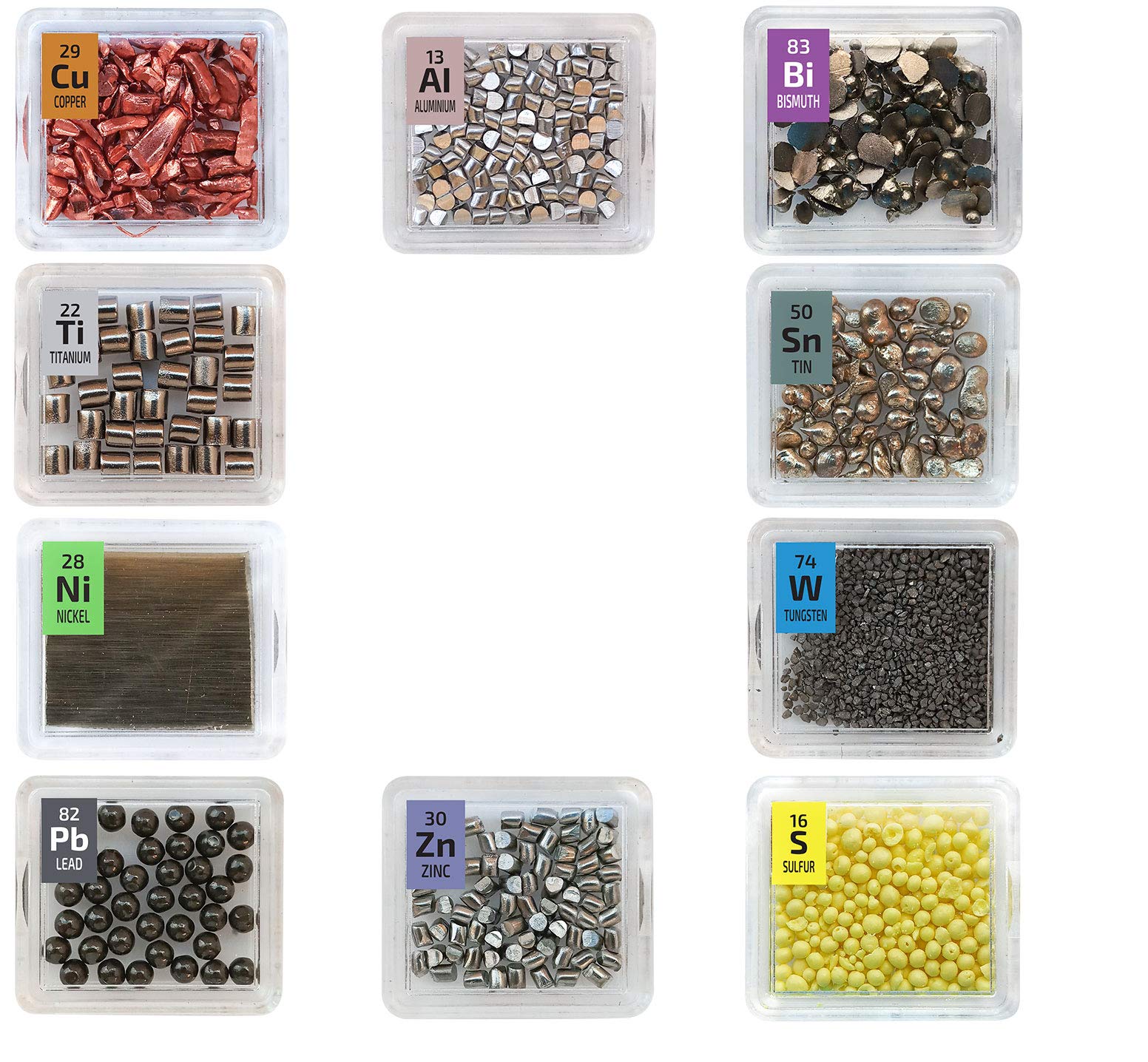 The Elements Starter Set 10 x PEGUYS Periodic Element Tiles Amazing Value High Purity.