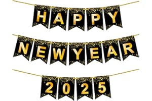 KatchOn, Happy New Year Banner 2025 - Large 10 Feet | Happy New Year Decorations 2025 Banner | Happy New Year Sign, New Years Decorations 2025 | NYE Decorations 2025, New Years Eve Party Supplies 2025
