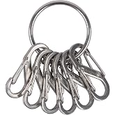 Nite Ize - NI-KRGS-11-R3_Silber Key Ring Steel S-Biner, Stainless Steel Key Chain Ring with 6 Stainless Steel Key-Holding S-Biners