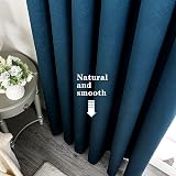 Krismile 100% Blackout Curtains Blue 2 Panels Thermal Insulated 46x54 view 5