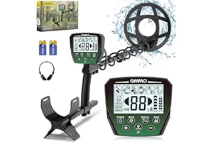OMMO Metal Detector, Adults Metal Detector with Adjustable Stem, 6 Detection Modes Metal Detector for Adults, Higher Accuracy Gold Detector IP68 Waterproof Coil for Detecting Gold Treasure