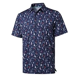 Men's Golf Shirts Dry Fit Short Sleeve Print