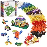 1100 Pieces Building Bricks, Compatible with Lego Classic Building Blocks Bulk with Baseplates, Doors Windows and Wheels,STEM Creative Construction Toys for 6 7 8 9 10 11 12 Year Old