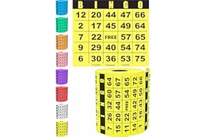 Carewon 250 Bingo Cards, Yellow (1 of 8 Colors), Paper Bingo Sheets, Large Print, Disposable or Reusable for Daubers or Chips