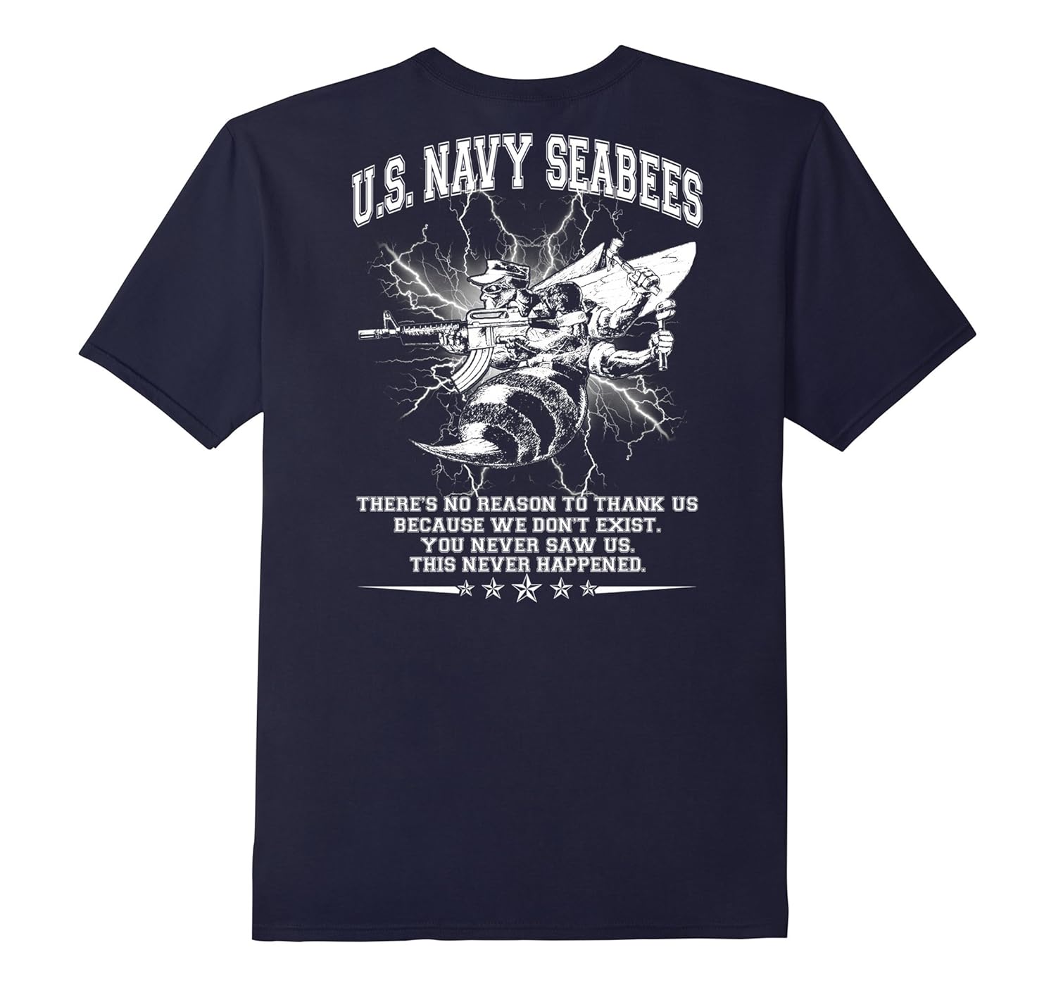 Men's U.S. Navy Seabees T-Shirt-Rose