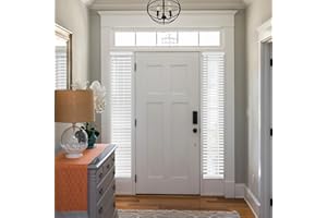 DEZ FURNISHINGS Cordless 2" Smooth Faux Wood Sidelight Single Blind, 10.5" W x 72" H, Smooth White