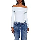 Forever 21 Womens Ribbed Off-The-Shoulder Sweater