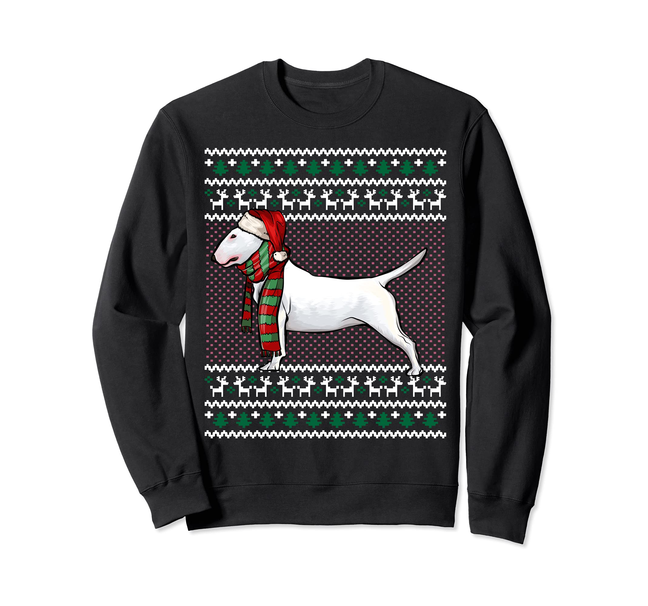 Xmas Bull Terrier Dog Santa Hat Ugly Christmas Sweatshirt