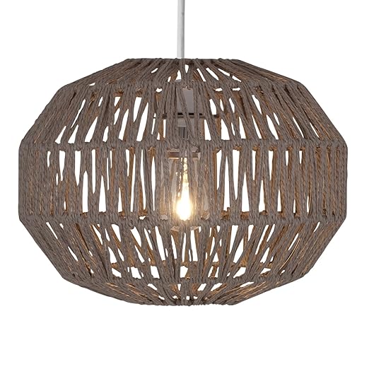 Natural Strung Easy Fit Ceiling Light Shade Amazon Co Uk Lighting