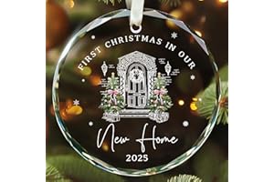 LUCAGIFT New Home Ornament 2025 - House Warming Gifts New Home - Housewarming Gifts for First House, Housewarming Gift Ideas for Couple - Home Ornaments for Newhouse Owners, Women - Glass Ornament