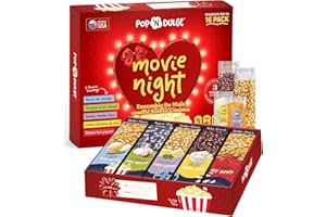 Mothers Day Gifts Movie Night Popcorn Gift Set, Mothers Day Gifts For Wife, 10 Piece Set, 5 Gourmet Popcorn Kernels and 5 Pop