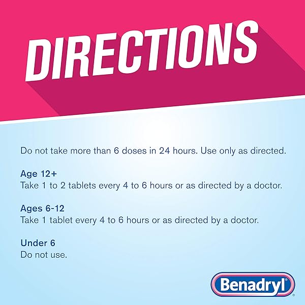BENADRYL ULTRATABS ALLERGY RELIEF MEDICINE, 25 MG DIPHENHYDRAMINE HCL ANTIHISTAMINE TABLETS FOR RELIEF OF COLD & ALLERGY SYMPTOMS LIKE SNEEZING, RUNNY NOSE, & ITCHY EYES & THROAT, 48 CT