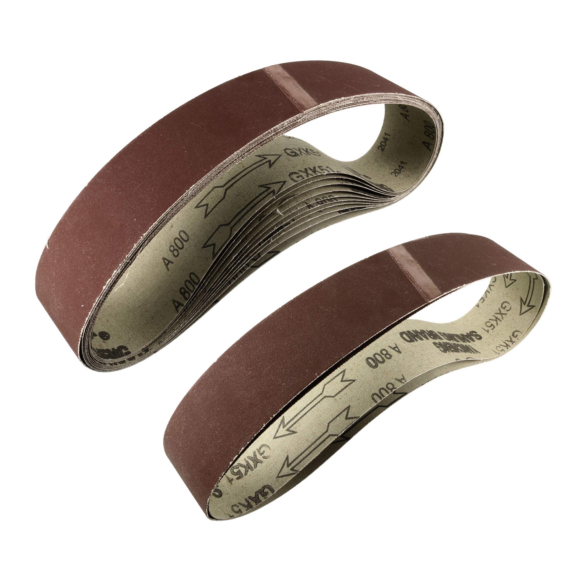 sourcing map 2-inch X 27-inch(50mm X 686mm) Sanding Belt 800 Grit Aluminum Oxide 12pcs