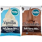 Frostline Vanilla &amp; Chocolate Soft Serve Powdered Ice Cream Mix | Lactose Free | Kosher | 6 lb. Bag Each
