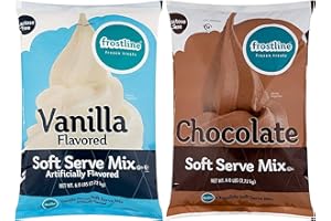 Frostline Vanilla & Chocolate Soft Serve Powdered Ice Cream Mix | Lactose Free | Kosher | 6 lb. Bag Each