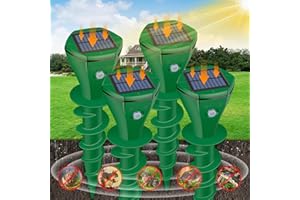 JNKNT Ultrasonic Mole Repellent Outdoor, Gopher Repeller Solar Powered for Lawn Garden Yard, Mole and Vole Repellent Waterproof, Effectively Repels Gophers Snake Chipmunks Groundhogs-4 Pack