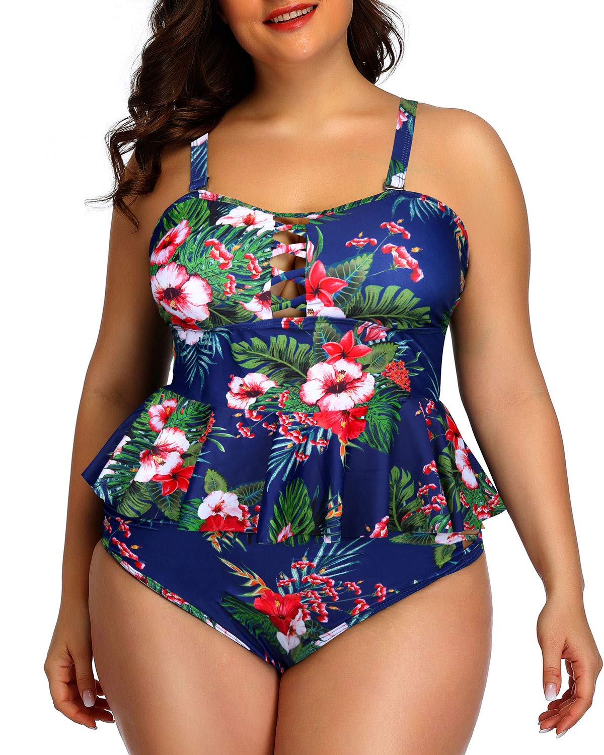 peplum bathing suit plus size