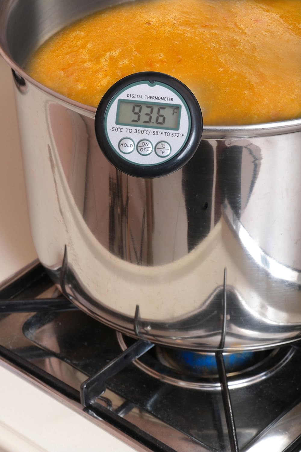 Digital Cooking Candy Liquid Thermometer with Stainless Steel Pot Clip, Quick Read, Battery Included: Industrial & Scientific