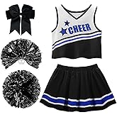 Danzcue Girls Sweetheart Cheerleader uniform Costume, Cheerleading Uniform Outfit for Halloween Party Birthday Gift