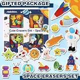 Halobios Space Erasers Set for Kids 16 Puzzle Pencil Erasers Astronaut Rocket view 3